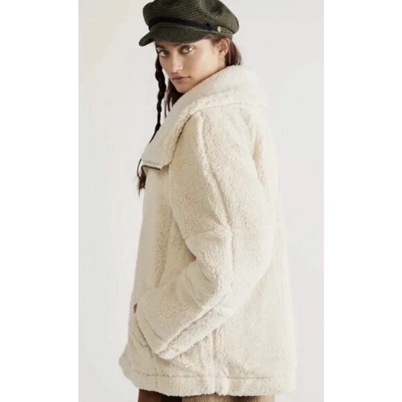 NWT Free People We The Free Raya Cozy Teddy Jacket Ivory Fleece XL - Picture 5 of 13